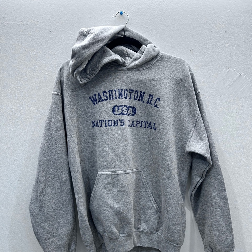 Gray Hoodie with Washington D.C. Print